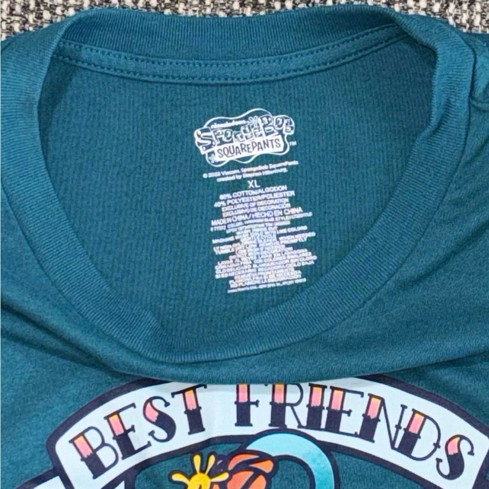 Sponge Bob Square Pants Best Friends Graphic Tee Women's XL Nickelodeon Shirt - Picture 2 of 2